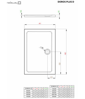 Поддон Radaway Doros Plus D SDRPD1190-01