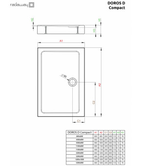 Поддон Radaway Doros D Compact SDRD9080-05