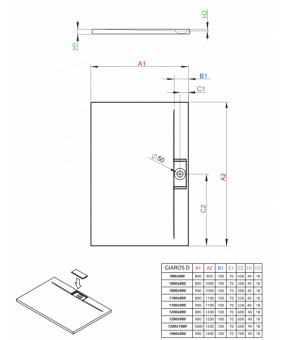 Поддон Radaway Giaros D MKGD1280-03