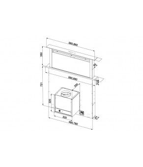 Висувна вбудована витяжка Fabiano Downdraft 90 Inox 8108.504.0055