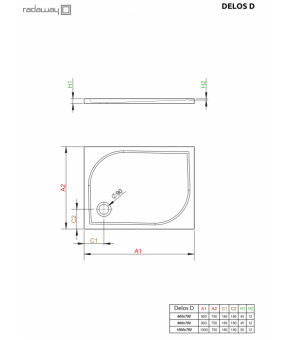 Поддон Radaway Delos D 4D17555-03