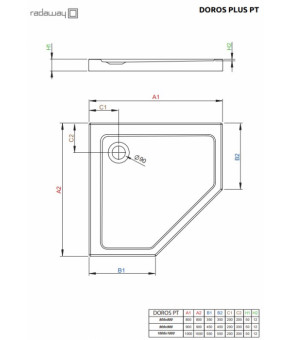 Поддон Radaway Doros Plus PT SDRPTP9090-01