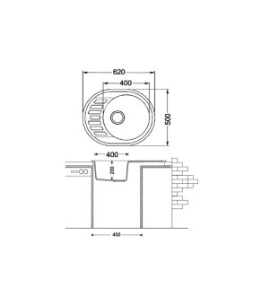 Кухонная мойка Fabiano Arc 62x50 Antracit 8221.401.0466