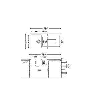 Кухонная мойка Fabiano Classic 78x50x15 Antracit 8221.201.0476