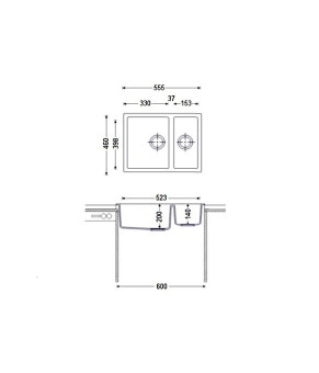 Кухонная мойка Fabiano Quadro 56x46x15 Beige 8221.301.0483