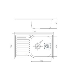 Кухонная мойка Fabiano BR700x500 матовая 304 8213.401.0010