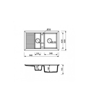 Кухонная мойка Marmorin Cire 375513001