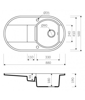 Кухонная мойка Marmorin Otago 505513001