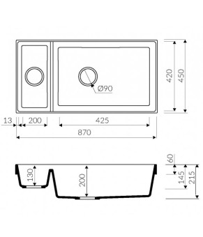 Кухонная мойка Marmorin Olwin 525503006
