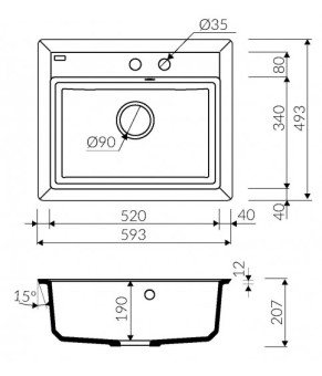 Кухонная мойка Marmorin Ivo 710103006
