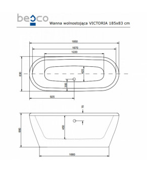 Ванна Besco Victoria 185x83