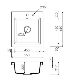 Кухонная мойка Marmorin Nero 714103006