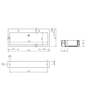 Умывальник Marmorin Ceto 1300 Duet P_U_015_04_1300
