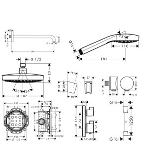 Набор Hansgrohe ShowerSet Croma Select S/Ecostat S 27295000