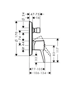 Смеситель Hansgrohe Metropol Classic 31345090