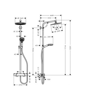 Душевая система Hansgrohe Crometta S 240 1jet 27267000