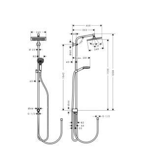 Душевая система Hansgrohe Crometta E 240 1jet Reno 27289000