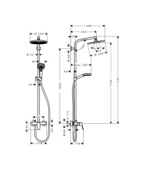 Душевая система Hansgrohe Crometta S 240 1jet 27269000