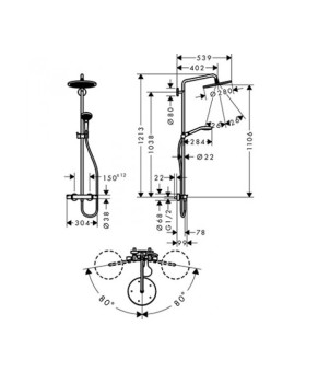 Душевая система Hansgrohe Croma Select 280 Air 1jet 26790000