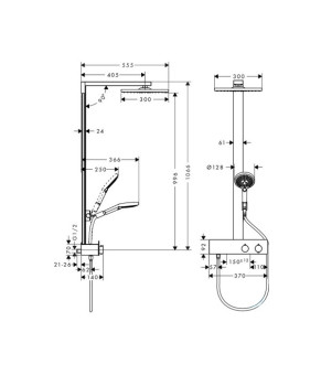 Душевая система Hansgrohe Raindance E 300 1jet 27361000