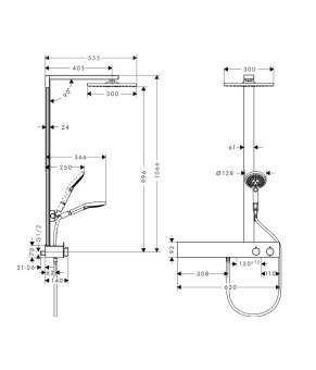 Душевая система Hansgrohe Raindance E 300 1jet 27363000
