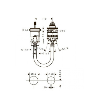 Cкрытая часть смесителя Hansgrohe Metropol 13159180