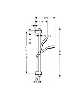 Душевой набор Hansgrohe MySelect E Multi EcoSmart 26750400