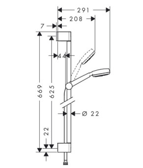 Душевой набор Hansgrohe Crometta 100 1jet 26652400