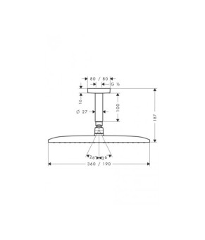 Верхний душ Hansgrohe Raindance Е 360 Air 27381000