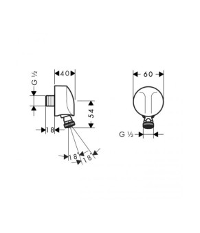 Шланговое подсоединение Hansgrohe Fixfit 27505000