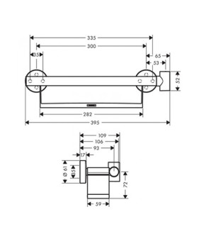 Поручень с полочкой и держателем для душа Hansgrohe Comfort 26328400