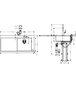 Мойка для кухни Hansgrohe C71-F450-02 43208000