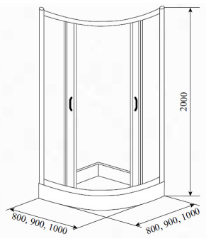 Душевая кабина полукруглая (100х100х195) SANTEH 1001 R