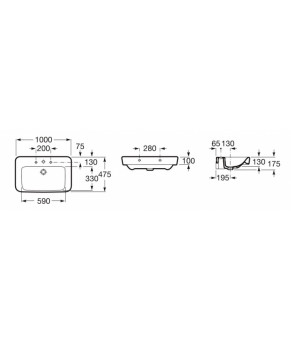 Умывальник Roca Senso Square A32751M000