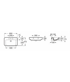 Умывальник Roca Senso Square A32751N000