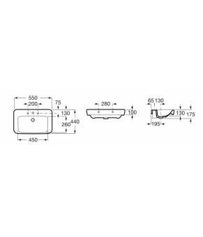 Умывальник Roca Senso Square A32751C000