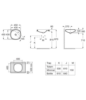 Умывальник Roca Beyond A3270B7000
