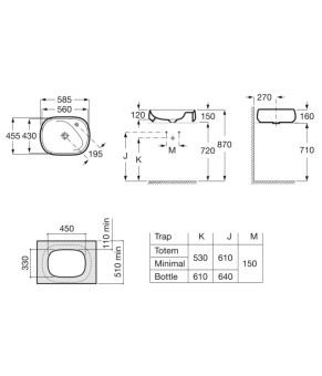 Умывальник Roca Beyond A3270B8000