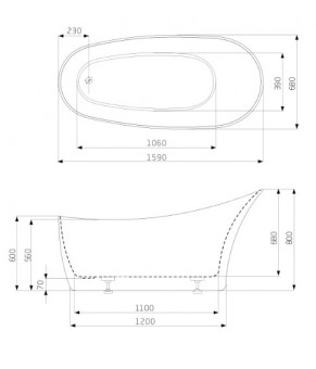 Ванна акриловая Roca A24T441000