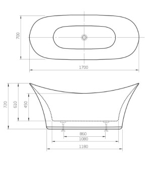 Ванна акриловая Roca A24T443000