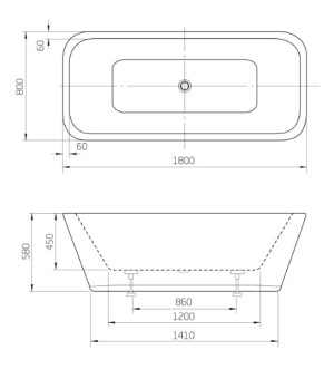 Ванна акриловая Roca A24T444000