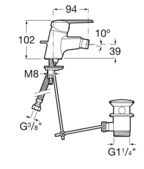 Смеситель для биде Roca A5A6025C00