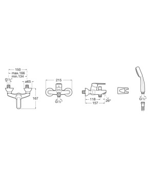 Смеситель для ванны Roca A5A0125C02