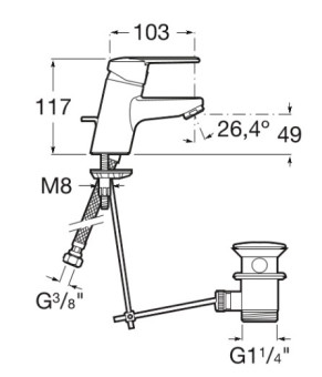 Смеситель для раковины Roca A5A3025C00