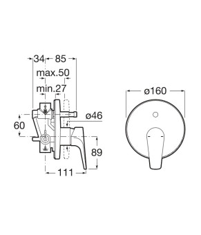 Встраиваемый смеситель для душа Roca A5A0690C00