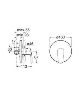 Встраиваемый смеситель для душа Roca A5A2298C00