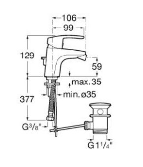 Смеситель для биде Roca A5A6098C00