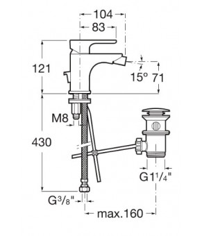 Смеситель для биде Roca A5A6A09C00