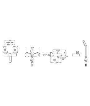 Смеситель для ванны Roca A5A0109C02