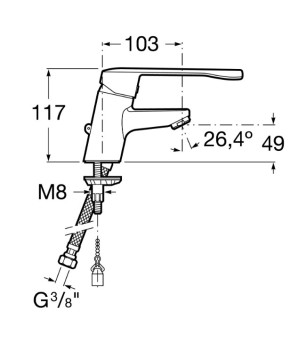 Смеситель для раковины Roca A5A3123C00